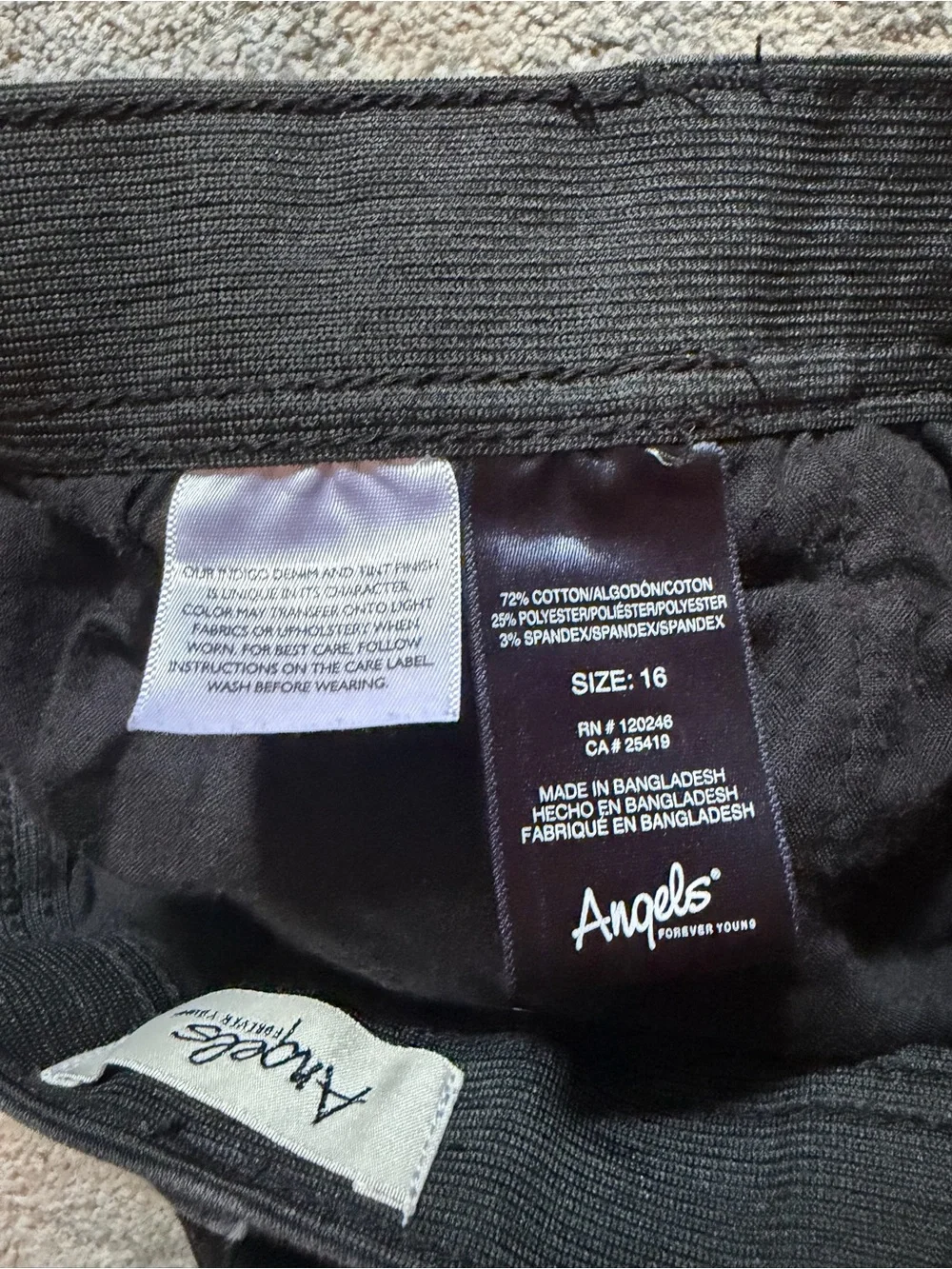 Angels stretchy black